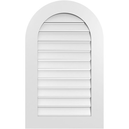 Ekena Millwork Round Top Surface Mount PVC Gable Vent: Functional, w/ 3-1/2"W x 1"P Standard Frame, 22"W x 36"H GVPRT22X3601SF